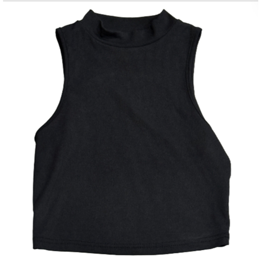 🔥🔥Shein Simple Ribbed Mock Neck Cropped Tank